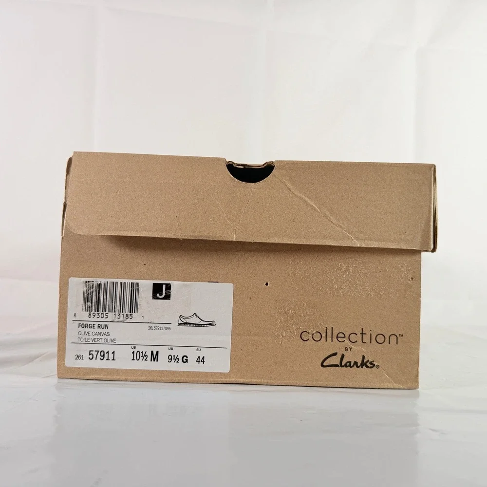 Clarks Forge Run Olive Canvas Men's‎ Size 10.5 M Comfort Loafers Shoes New